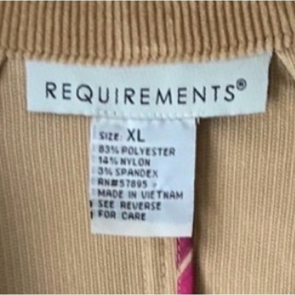 REQUIREMENTS Corduroy Blazer Camel Tan XL - Picture 7 of 9